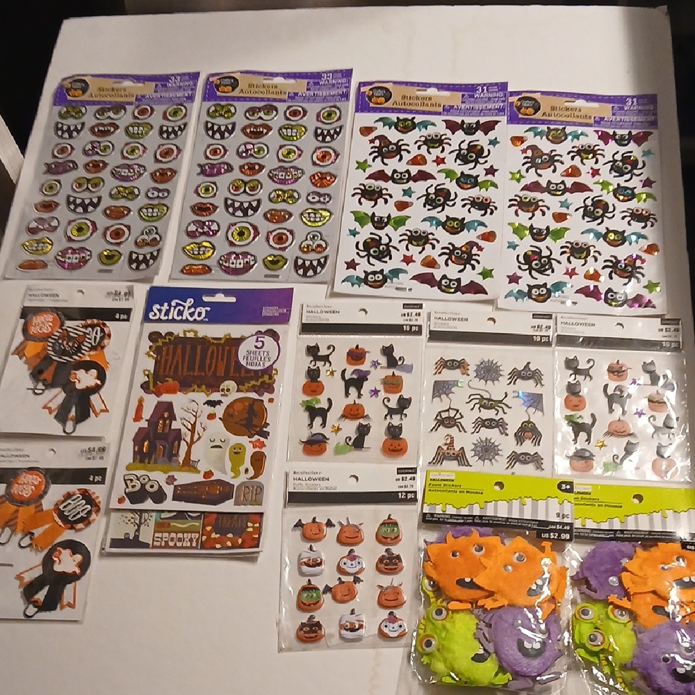 Halloween Sticker Set - Multicolor 13 Separate Packs Selling As 1 Piece